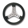 STEERING WHEEL COVERED W/IMITATION LEATHER, BLACK COLOUR