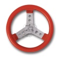 STEERING WHEEL COVERED W/IMITATION LEATHER, RED COLOUR