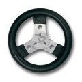 STEERING WHEEL COVERED WITH IMITATION LEATHER, DIAM.250mm, IN BLACK COLOUR